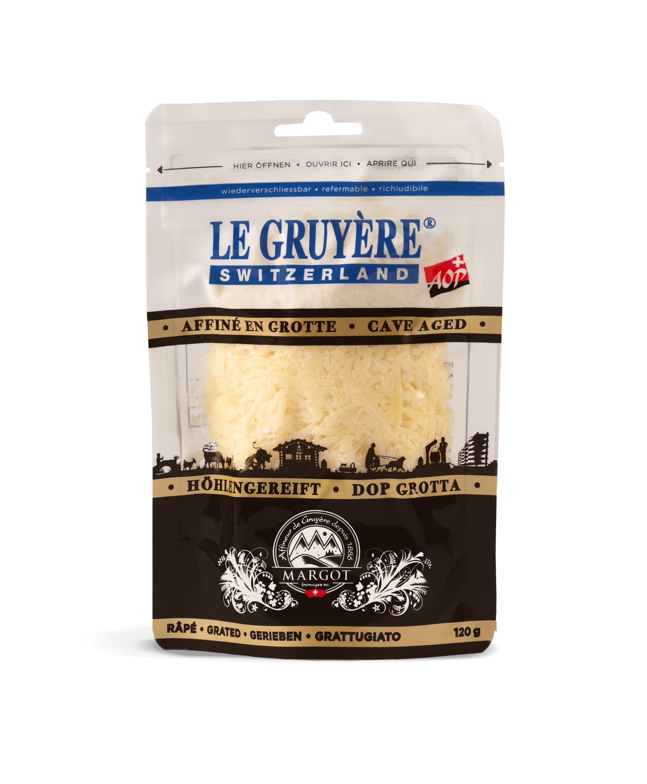 Grated PDO Gruyère